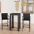 3 Piece Outdoor Bar Set with Armrest Poly Rattan Black