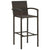 5 Piece Outdoor Bar Set with Armrest Poly Rattan Brown