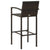 5 Piece Outdoor Bar Set with Armrest Poly Rattan Brown