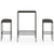 3 Piece Garden Bar Set with Cushions Poly Rattan Grey