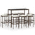 9 Piece Garden Bar Set with Cushions Poly Rattan Brown