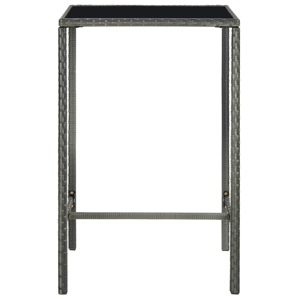 5 Piece Garden Bar Set with Cushions Poly Rattan Grey