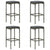 5 Piece Garden Bar Set with Cushions Poly Rattan Grey