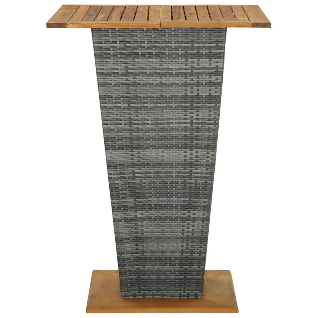 9 Piece Garden Bar Set with Cushions Poly Rattan Grey