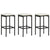 4 Piece Garden Bar Set with Cushions Black