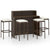 5 Piece Garden Bar Set with Cushions Brown