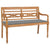 Batavia Bench with Grey Cushion 120 cm Solid Teak Wood