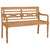 Batavia Bench with Grey Cushion 120 cm Solid Teak Wood