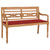 Batavia Bench with Red Cushion 120 cm Solid Teak Wood