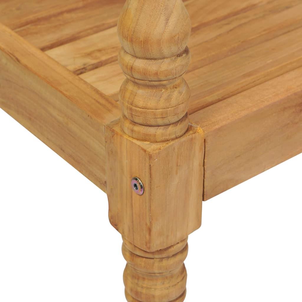 Batavia Bench with Red Cushion 120 cm Solid Teak Wood