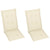 Garden Chairs 2 pcs with Cream Cushions Solid Teak Wood