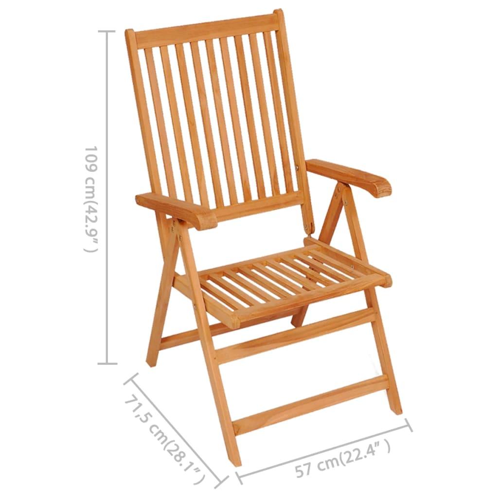 Garden Chairs 2 pcs with Cream Cushions Solid Teak Wood