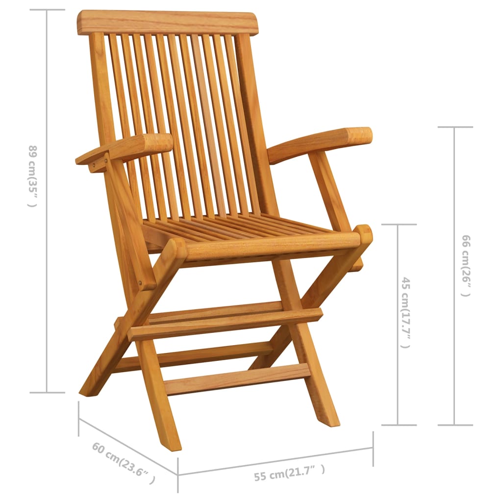 Garden Chairs with Anthracite Cushions 2 pcs Solid Teak Wood