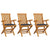 Garden Chairs with Anthracite Cushions 3 pcs Solid Teak Wood