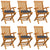 Garden Chairs with Anthracite Cushions 6 pcs Solid Teak Wood