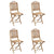 5 Piece Folding Outdoor Dining Set with Cushions Bamboo