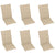 Folding Garden Chairs 6 pcs with Cushions Solid Acacia Wood