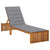 Sun Lounger with Cushion Solid Acacia Wood