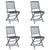 Folding Outdoor Chairs 4 pcs with Cushions Solid Acacia Wood