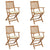 Folding Garden Chairs 4 pcs with Cushions Solid Wood Acacia