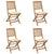 Folding Garden Chairs 4 pcs with Cushions Solid Wood Acacia