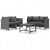 5 Piece Garden Lounge Set with Cushions Poly Rattan Grey