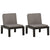 Garden Lounge Chairs with Cushions 2 pcs Plastic Grey
