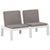 Garden Lounge Benches with Cushions 2 pcs Plastic White