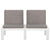 Garden Lounge Benches with Cushions 2 pcs Plastic White