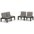 Garden Lounge Benches with Cushions 2 pcs Plastic Grey