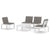 4 Piece Garden Lounge Set with Cushions Plastic White