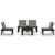 4 Piece Garden Lounge Set with Cushions Plastic Grey