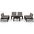 6 Piece Garden Lounge Set with Cushions Plastic Grey