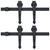 Sliding Door Hardware Kits 2 pcs 200 cm Steel Black