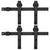 Sliding Door Hardware Kits 2 pcs 183 cm Steel Black