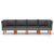 4-Seater Garden Sofa with Cushions Grey Poly Rattan