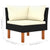 3-Seater Garden Sofa with Cushions Black Poly Rattan