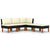 5 Piece Garden Lounge Set with Cushions Poly Rattan Black