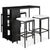5 Piece Garden Bar Set with Cushions Poly Rattan Black