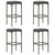 5 Piece Garden Bar Set with Cushions Poly Rattan Grey
