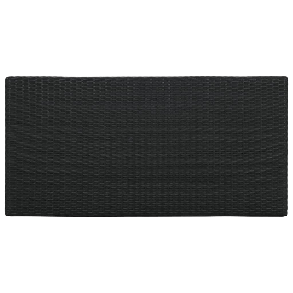 5 Piece Garden Bar Set with Cushions Poly Rattan Black