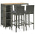 5 Piece Garden Bar Set with Cushions Poly Rattan Grey