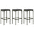 4 Piece Garden Bar Set with Cushions Poly Rattan Grey