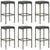 8 Piece Garden Bar Set with Cushions Poly Rattan Grey