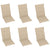 Garden Reclining Chairs 6 pcs with Cushions Solid Acacia Wood