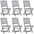 Folding Outdoor Chairs 6 pcs with Cushions Solid Acacia Wood