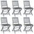 Folding Outdoor Chairs 6 pcs with Cushions Solid Acacia Wood