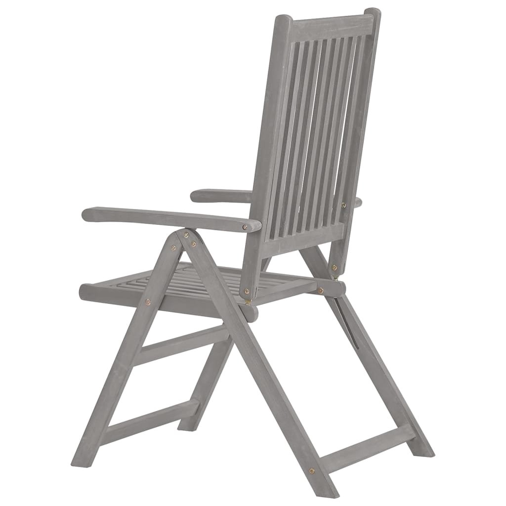 Garden Reclining Chairs 6 pcs Grey Solid Wood Acacia