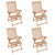 Reclining Garden Chairs 4 pcs Solid Teak Wood