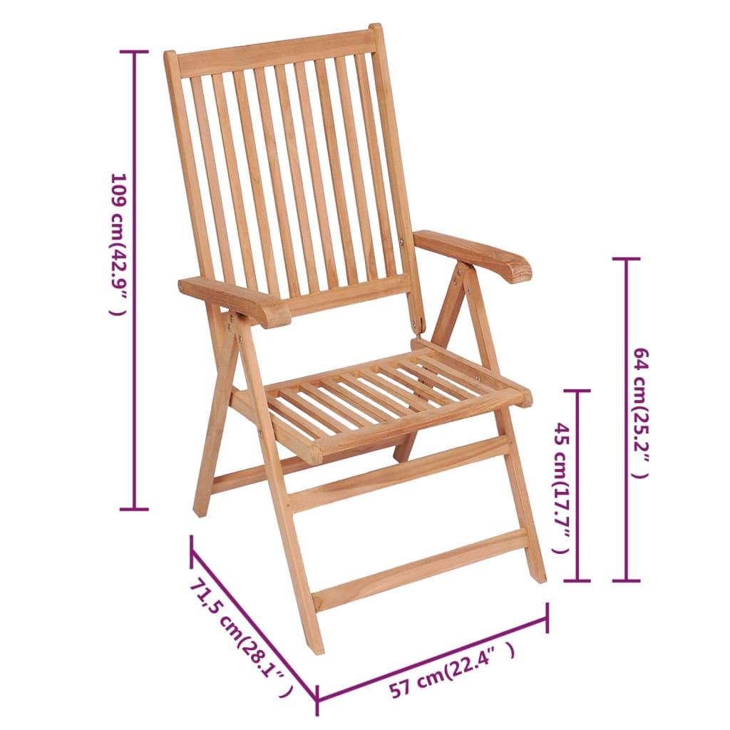 Reclining Garden Chairs 4 pcs Solid Teak Wood